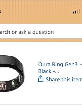 Oura Ring Gen3 Smart Health Ring - Black